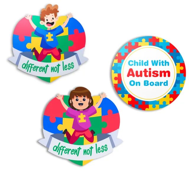 Autism Onboard Vinyl Decal Pack of 3