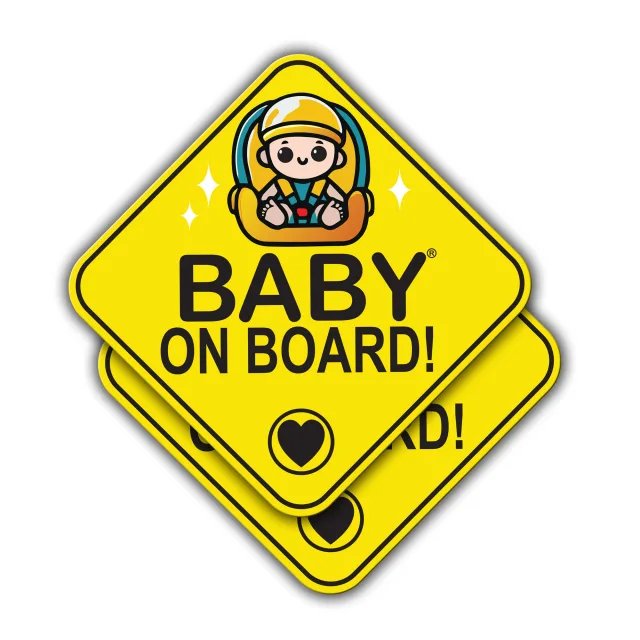 Baby on Board Vinyl Decal 4x4 Inches - 2Pack