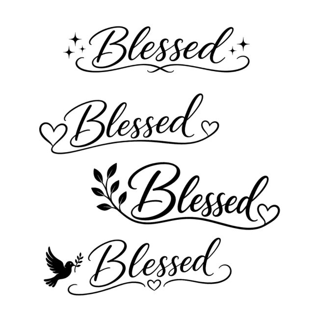 Blessed Calligraphy Mirror Decal 4 Pack